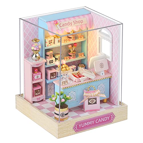CUTEROOM DIY Doll Room Miniature Furniture Wooden House Kit-Candy Shop