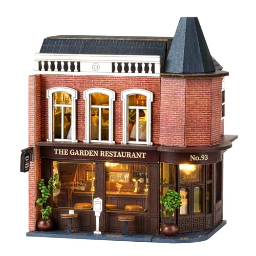 CUTEROOM DIY Miniature House Kit Wooden Craft for Adult-Garden Restaurant